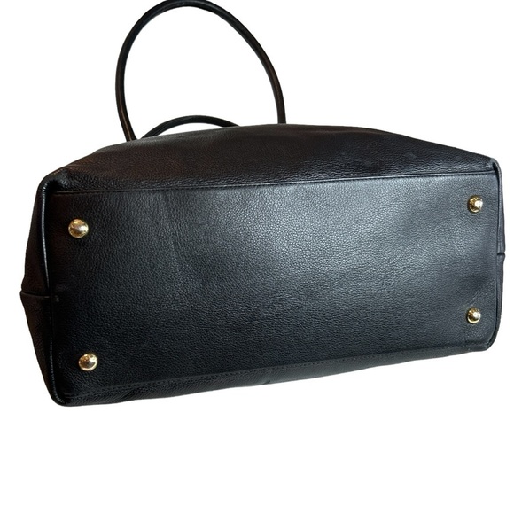 MICHAEL Kors Hamilton  Black Pebbled Leather Weekender Overnight Bag Gold Logo - Picture 7 of 12